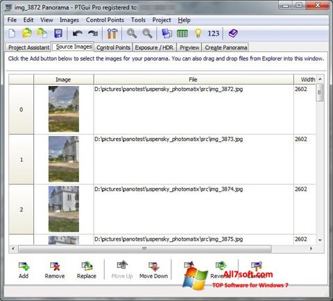 Posnetek zaslona PTGui Windows 7