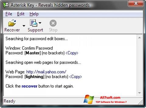 Posnetek zaslona Asterisk Key Windows 7
