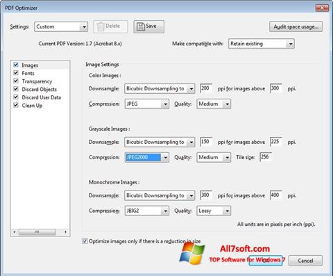 Posnetek zaslona Adobe Acrobat Pro DC Windows 7