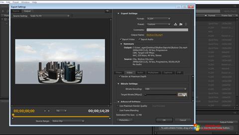 Posnetek zaslona Adobe Media Encoder Windows 7