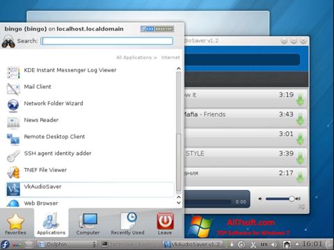 Posnetek zaslona VkAudioSaver Windows 7