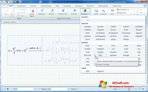 Posnetek zaslona MathCAD Windows 7