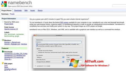 Posnetek zaslona NameBench Windows 7