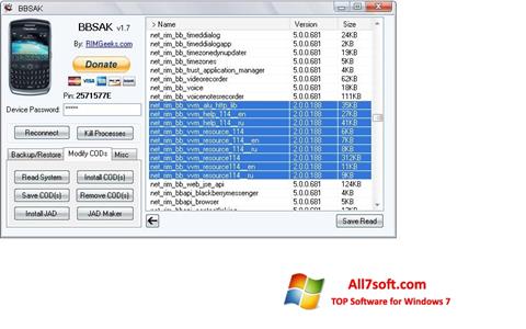 Posnetek zaslona BBSAK Windows 7