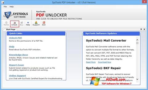 Posnetek zaslona PDF Unlocker Windows 7