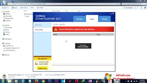 Posnetek zaslona DriverScanner Windows 7