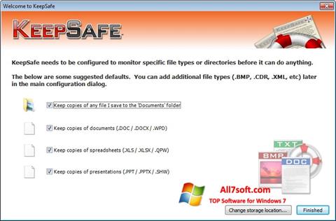 Posnetek zaslona KeepSafe Windows 7
