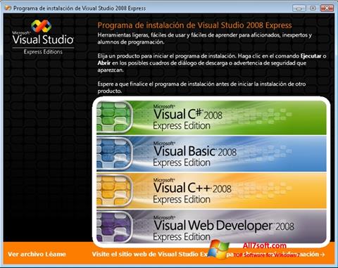 Posnetek zaslona Microsoft Visual Studio Windows 7