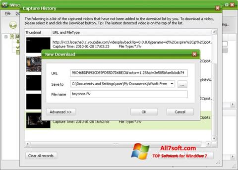 Posnetek zaslona Free Video Catcher Windows 7