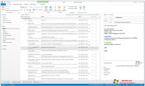 Posnetek zaslona Microsoft Outlook Windows 7