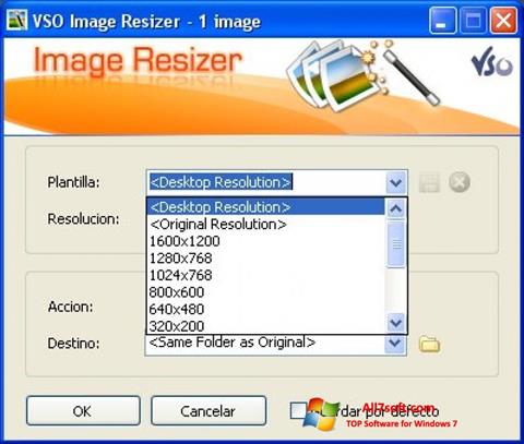 Posnetek zaslona VSO Image Resizer Windows 7