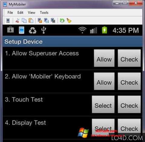 Posnetek zaslona MyMobiler Windows 7