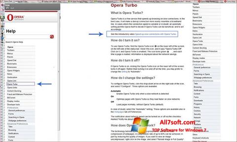 Posnetek zaslona Opera Turbo Windows 7