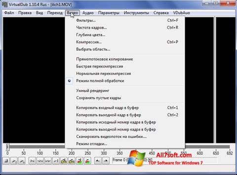 Posnetek zaslona VirtualDub Windows 7