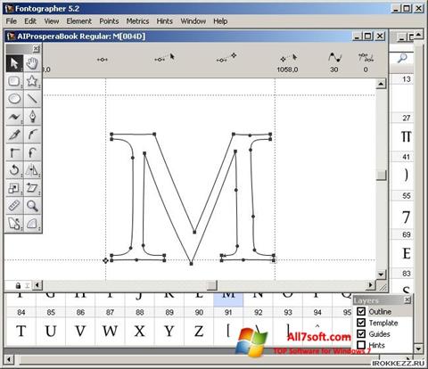 Posnetek zaslona Fontographer Windows 7