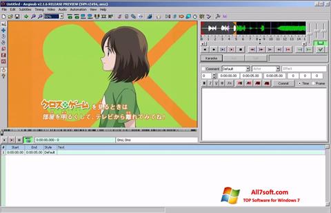 Posnetek zaslona Aegisub Windows 7