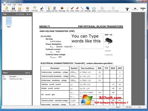 Posnetek zaslona PDF Editor Windows 7