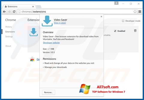 Posnetek zaslona VideoSaver Windows 7