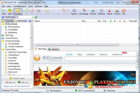 Posnetek zaslona BitComet Windows 7