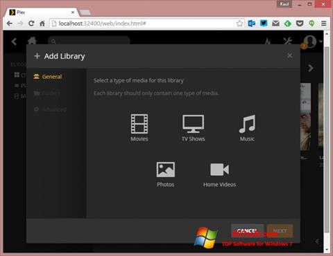 Posnetek zaslona Plex Media Server Windows 7