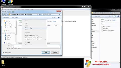 Posnetek zaslona HTML Help Workshop Windows 7