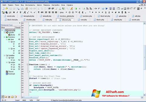 Posnetek zaslona PHP Expert Editor Windows 7