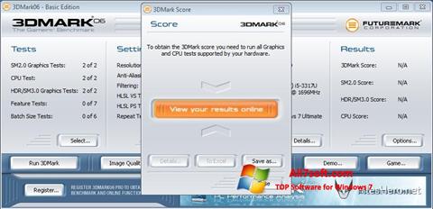 Posnetek zaslona 3DMark06 Windows 7