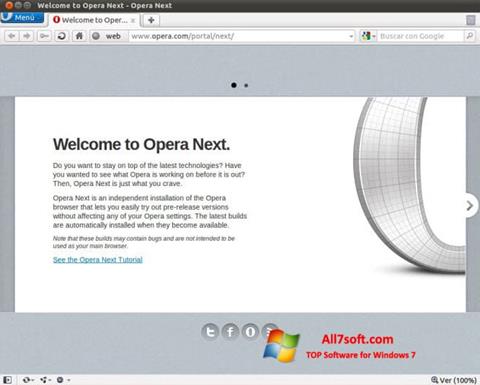 Posnetek zaslona Opera Developer Windows 7