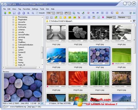 Posnetek zaslona FastStone Image Viewer Windows 7