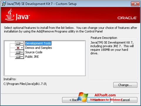Posnetek zaslona Java SE Development Kit Windows 7