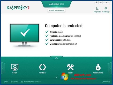 Posnetek zaslona Kaspersky AntiVirus Windows 7