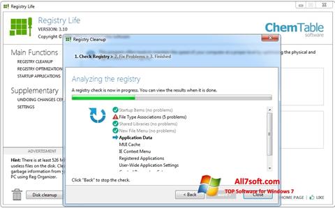 Posnetek zaslona Registry Life Windows 7