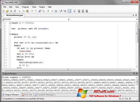 Posnetek zaslona Pascal ABC Windows 7