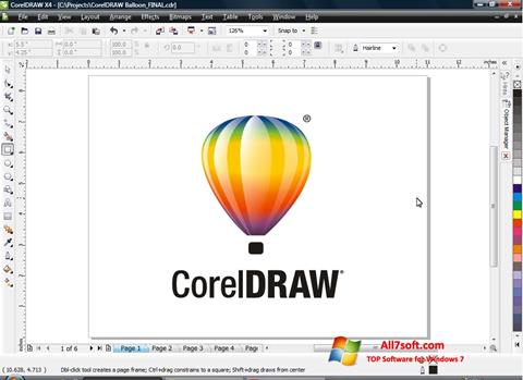 Posnetek zaslona CorelDRAW Windows 7