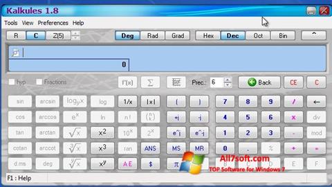 Posnetek zaslona Kalkules Windows 7