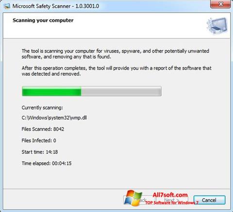 Posnetek zaslona Microsoft Safety Scanner Windows 7