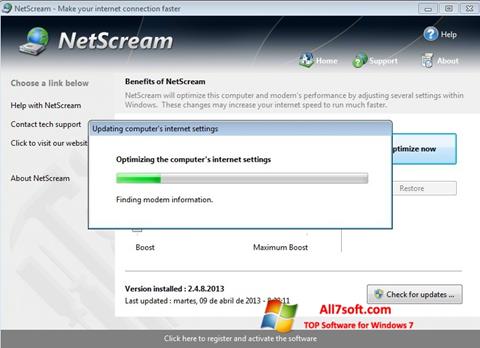 Posnetek zaslona NetScream Windows 7