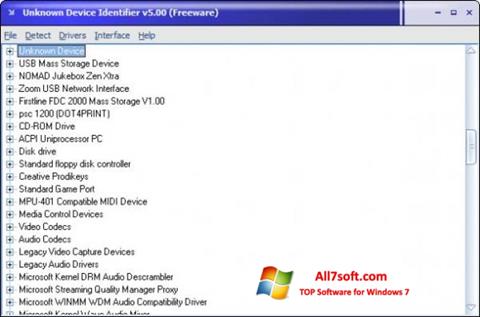 Posnetek zaslona Unknown Device Identifier Windows 7