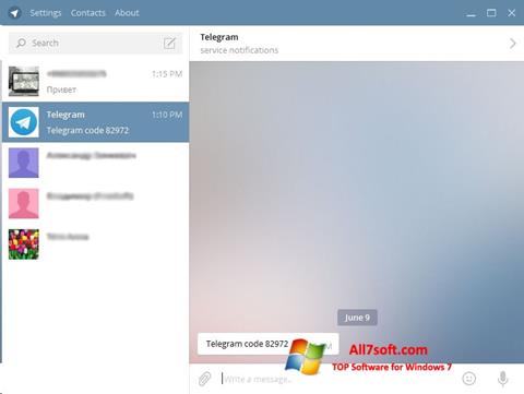Posnetek zaslona Telegram Desktop Windows 7