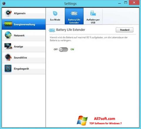 Posnetek zaslona Easy Settings Windows 7