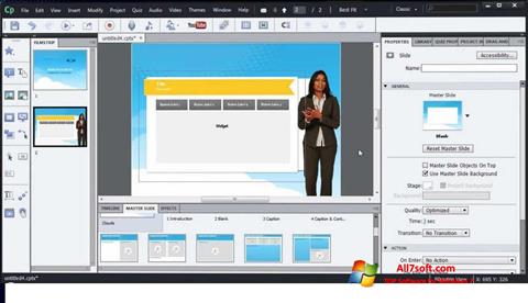 Posnetek zaslona Adobe Captivate Windows 7