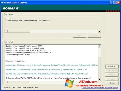 Posnetek zaslona Norman Malware Cleaner Windows 7