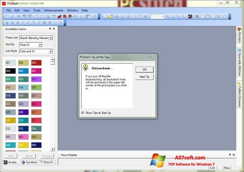 Posnetek zaslona PCStitch Windows 7
