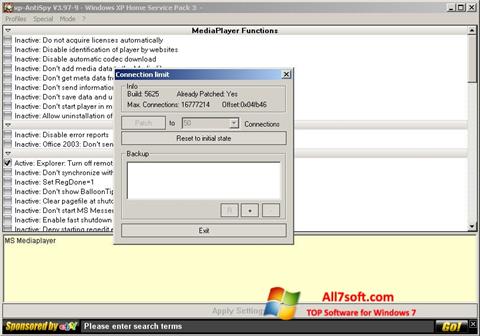 Posnetek zaslona XP-AntiSpy Windows 7