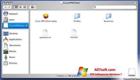 Posnetek zaslona Cisco VPN Client Windows 7