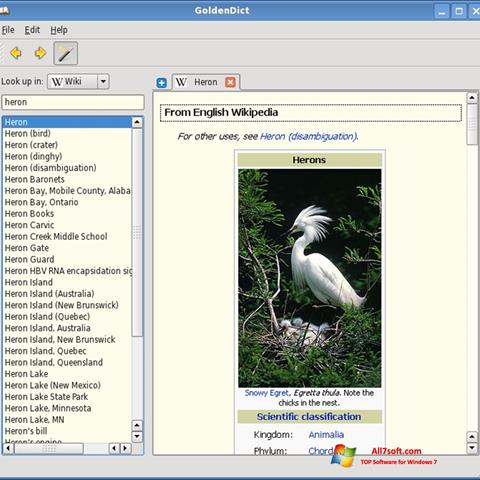 Posnetek zaslona GoldenDict Windows 7