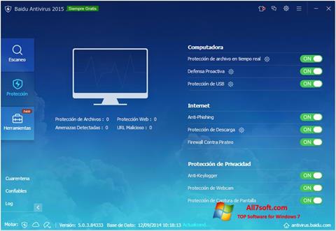 Posnetek zaslona Baidu Antivirus Windows 7