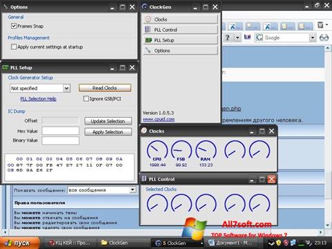 Posnetek zaslona ClockGen Windows 7