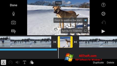 Posnetek zaslona iMovie Windows 7