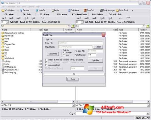 Posnetek zaslona File Master Windows 7